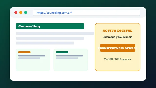 Vista del activo digital estratégico counseling.com.ar y transferencia formal